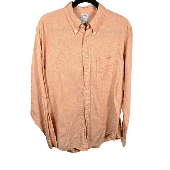 Brooks Brothers Other - Brooks Brothers Shirt Mens Large Pink Irish Linen Button Down Large